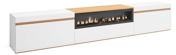 TV-Lowboard Cozy III Braun - Weiß - Melamin - 260 x 45 x 35 cm