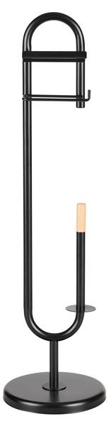 Toilettenpapierhalter ELVIS Beige - Schwarz - Metall - Holz teilmassiv - 22 x 82 x 22 cm