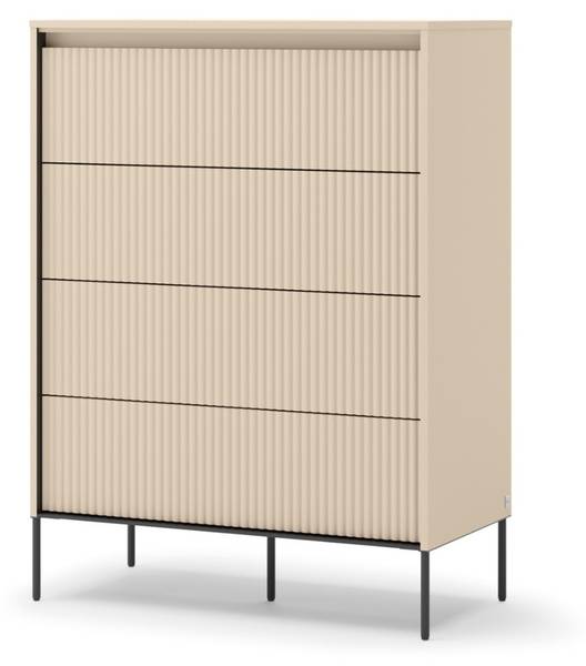 Kommode TREND Beige - Schwarz - Holzwerkstoff - 93 x 125 x 47 cm