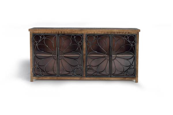 Anrichte 1280 Braun - Massivholz - 40 x 95 x 190 cm