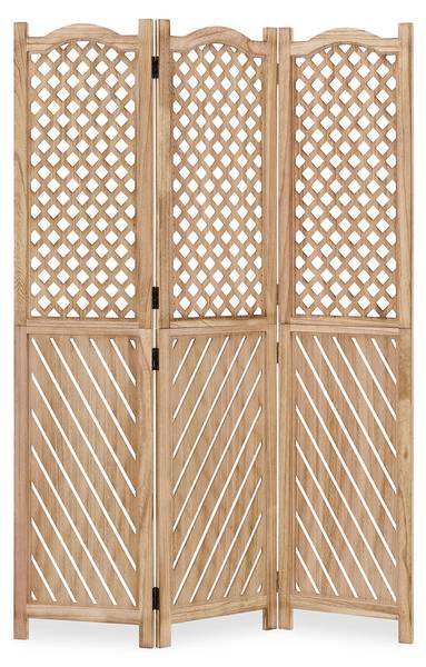Paravent 2014 3-teilig Braun - Holz teilmassiv - 120 x 170 x 2 cm