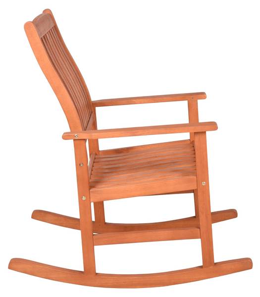 Outdoor-Schaukelstuhl CEDRIC Braun - Massivholz - 62 x 102 x 94 cm
