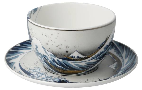 Tasse Katsushika Hokusai - Die Welle Blau - Weiß - Porzellan - 15 x 7 x 15 cm