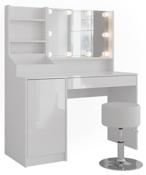 Coiffeuse Sherry 57619 lot de 2 Blanc - Bois manufacturé - 120 x 141 x 51 cm