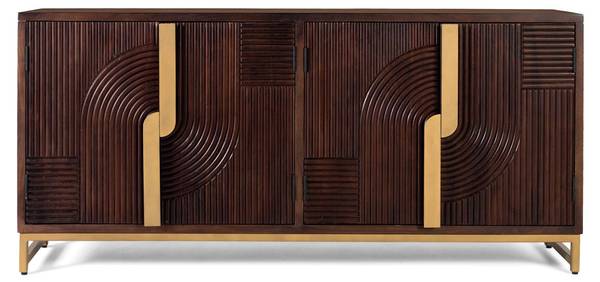 Sideboard 2227 Marron - Bois massif - 38 x 80 x 175 cm