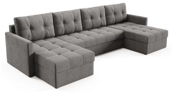 Ecksofa U OLIVIA DL Dunkelgrau