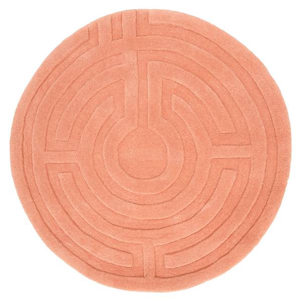 Wollteppich Naturals Pink - Naturfaser - 80 x 1 x 80 cm