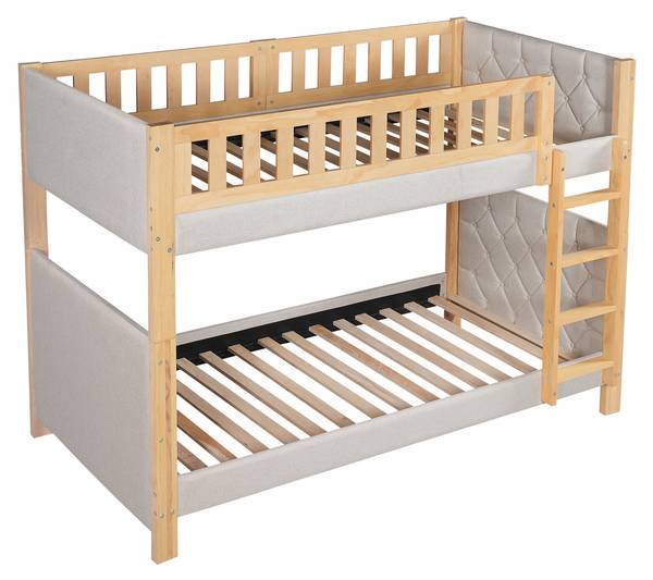 Etagenbett AtticWoody Ⅰ Braun - Holzwerkstoff - 95 x 154 x 209 cm