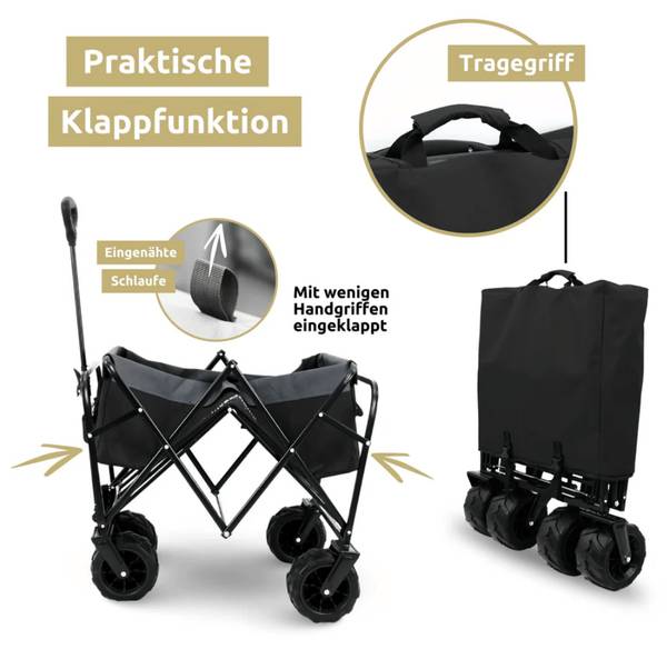 Bollerwagen faltbar CALLI Schwarz