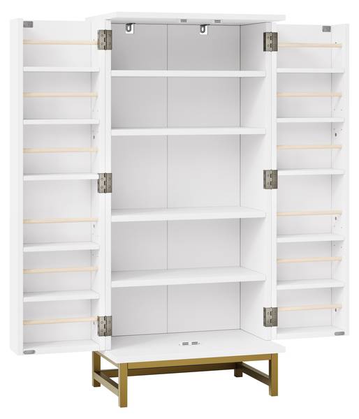 Küchenschrank BAMU339 Ⅴ Weiß - Holzwerkstoff - 60 x 130 x 40 cm