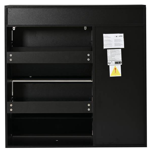 Schuhschrank Philotes Ⅰ Schwarz - Braun - Holzwerkstoff - 100 x 105 x 35 cm