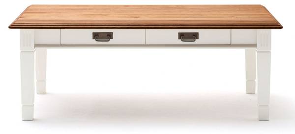 Couchtisch Novara Braun - Weiß - Wildeiche - 130 x 48 x 75 cm