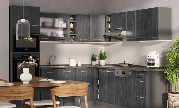 Küchenunterschrank R-Line 47603 Anthrazit - Schwarz