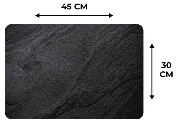 PLATZSETS Marmor 6er-Set Schwarz - Vinyl - 45 x 30 x 1 cm