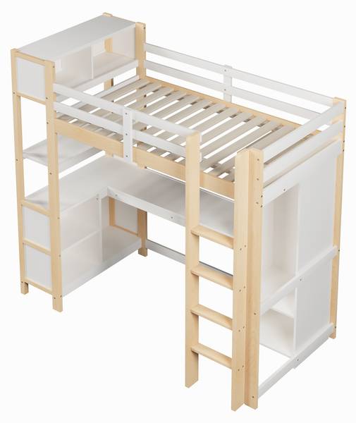 Hochbett Yaman Holz - Weiß