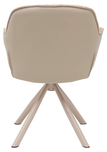 Armlehnstuhl EILEEN Beige - Braun - Metall - Textil - 62 x 85 x 62 cm