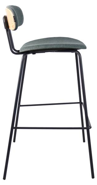 Barhocker 2er-set Tina Grün - Wolle - Stahl - 52 x 97 x 52 cm