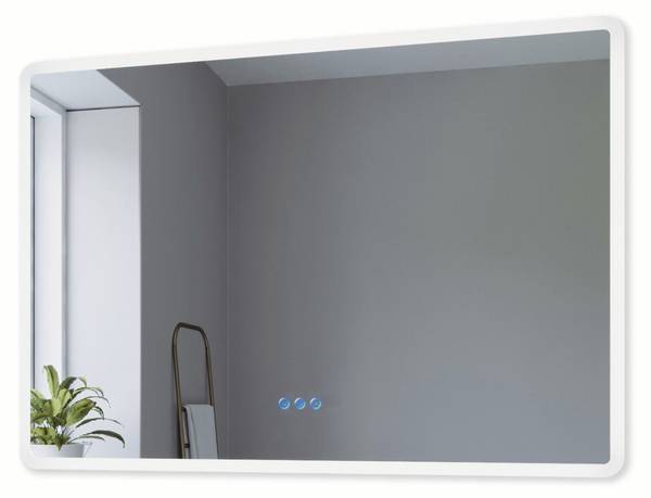 Bad Spiegel Energiesparend Lichtspiegel Silber - Glas - 100 x 70 x 5 cm