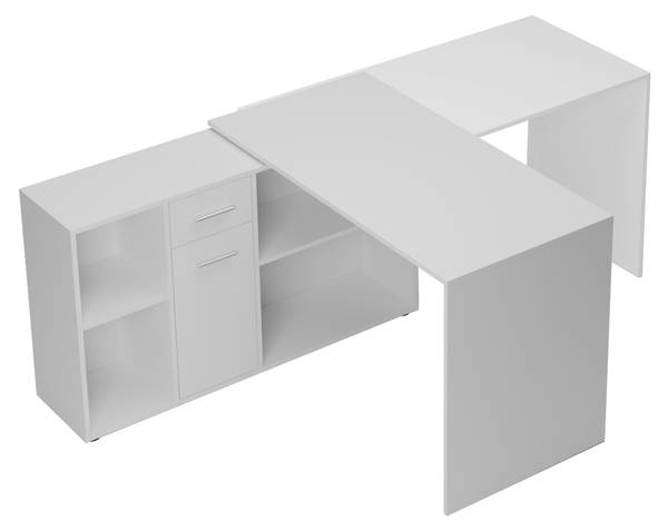 Eckschreibtisch Armando Weiß - Holzwerkstoff - 122 x 75 x 120 cm