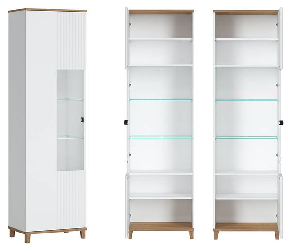 Wohnzimmer-Set PLYMOUTH-129-1 5er-Set Weiß - Holzwerkstoff - 370 x 208 x 40 cm