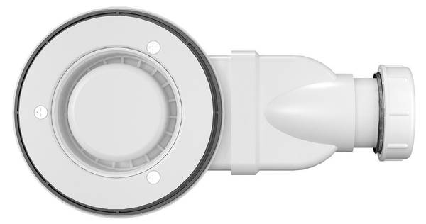 Duschwanne Viertelkreis +Ablaufgarnitur Schwarz - Kunststoff - 90 x 4 x 90 cm