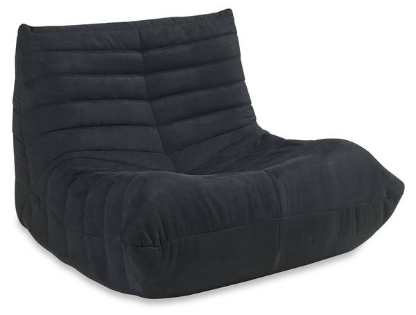 Bodensessel Kodsø Schwarz - Kunstleder - Textil