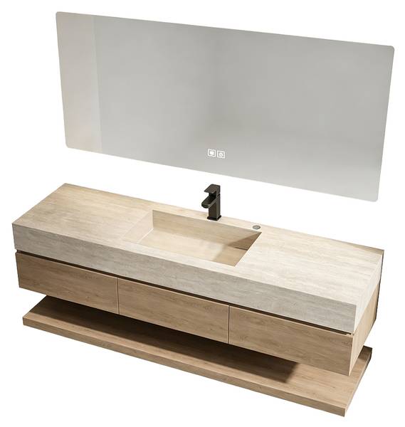 Waschbecken NF1798-120K 5er Set Braun - Glas - 55 x 15 x 120 cm