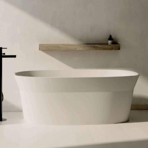Badewanne ARMONIS Freistehend Weiß - Harz - 155 x 58 x 155 cm