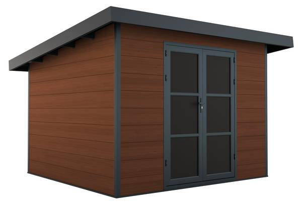 WPC-Gartenhaus ALMA Braun - Holzwerkstoff - 363 x 233 x 337 cm