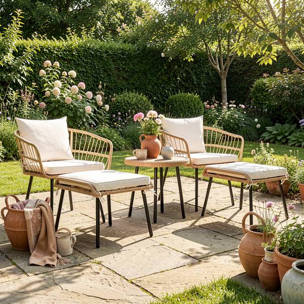 Gartensitzgruppen Peaksilver 5er-Set Braun - Textil