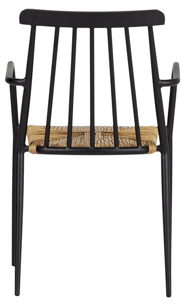 Chaise de jardin Evira Noir - Rotin - 58 x 84 x 54 cm
