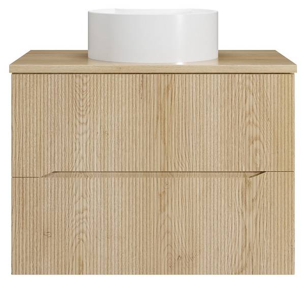 Einzelwaschtisch ORISO Beige - Holz teilmassiv - 46 x 57 x 80 cm