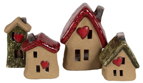 Dekorationsfigur Haus Xmas&Andy Grün - Keramik - 5 x 10 x 5 cm