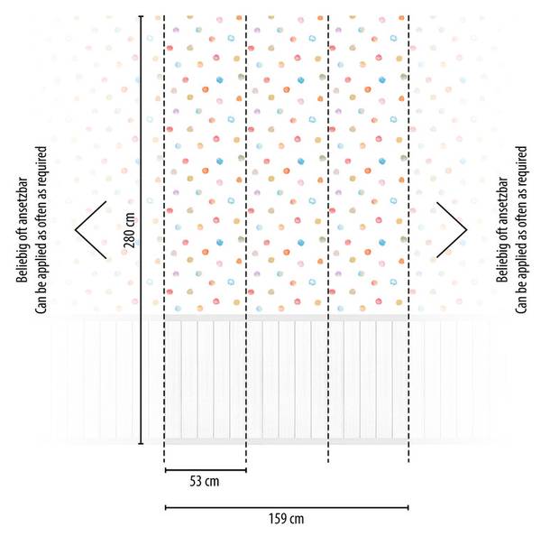 Wallpanel Kinderzimmertapete Grau - Fleece - 159 x 280 x 1 cm
