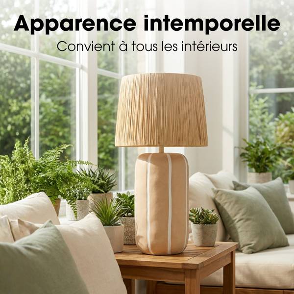 Tischlampe Denton Beige - Keramik - 33 x 61 x 33 cm