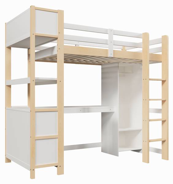 Hochbett Yaman Holz - Weiß