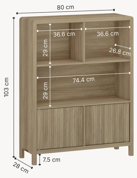 Highboard Lukkodso Eiche Rustikal Dekor