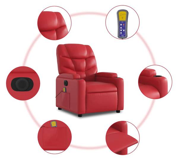 Sta-op-massagestoel 3032387-4 rood