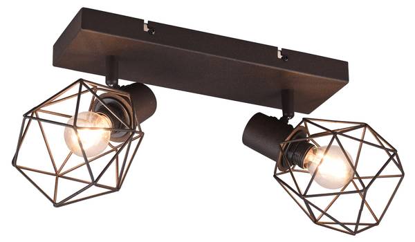 Deckenstrahler Industrial 2-flammig Rost Braun - Dunkelbraun