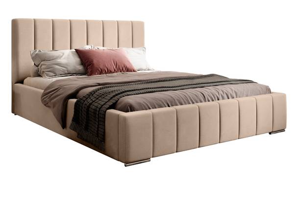 Gestoffeerd bed Ambrus beige - Breedte: 155 cm