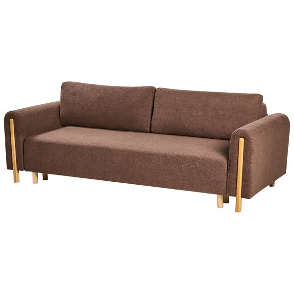 Slaapbank KVAM bruin - textiel - 242 x 85 x 99 cm