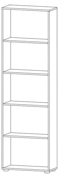 Standregal Bente 5 offene Fächer Braun - Holzverbundwerkstoff - 58 x 188 x 29 cm