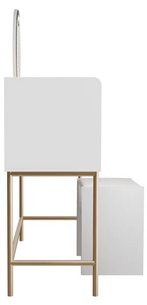 Schminktisch Samira mit Hocker Melly Weiß - Holzwerkstoff - 115 x 137 x 40 cm