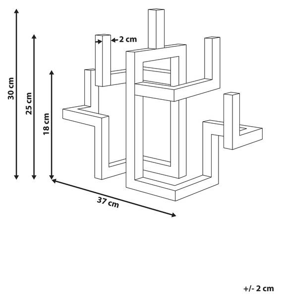 Kandelaar RAPOSO goud - bamboe - 37 x 30 x 37 cm