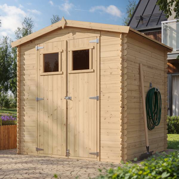 Gartenhaus mit Boden M343+M343G Beige - Fichte - 200 x 224 x 200 cm