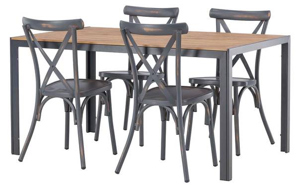 Tuinset Break 5-delig grijs - metaal - 90 x 74 x 150 cm