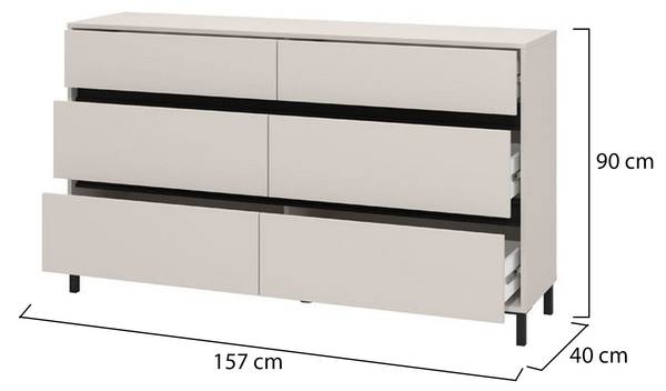 Kommode Mapelloo Beige - Holzwerkstoff - 40 x 90 x 157 cm