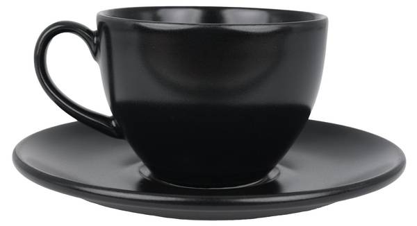 Cup & Saucer Notte 2 él. Noir - Porcelaine - 7 x 2 x 7 cm