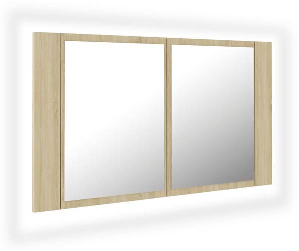 LED-Spiegelschrank 3008765_de Braun - Holzwerkstoff - 12 x 45 x 80 cm