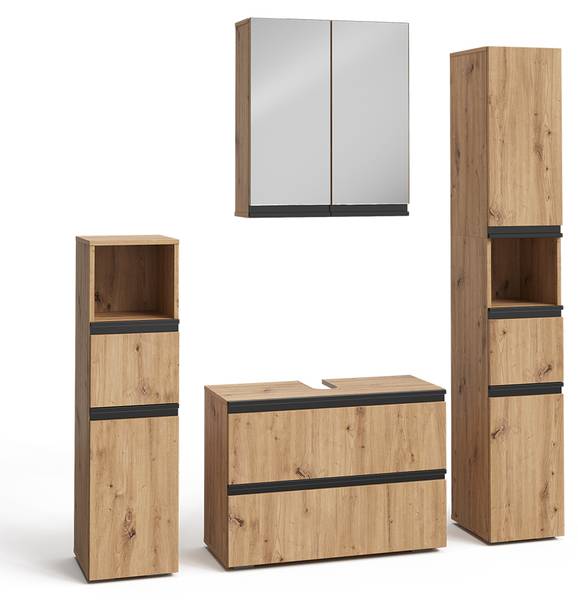 Badmöbel-Set Torren 59600 Braun - Holzwerkstoff - 80 x 58 x 35 cm